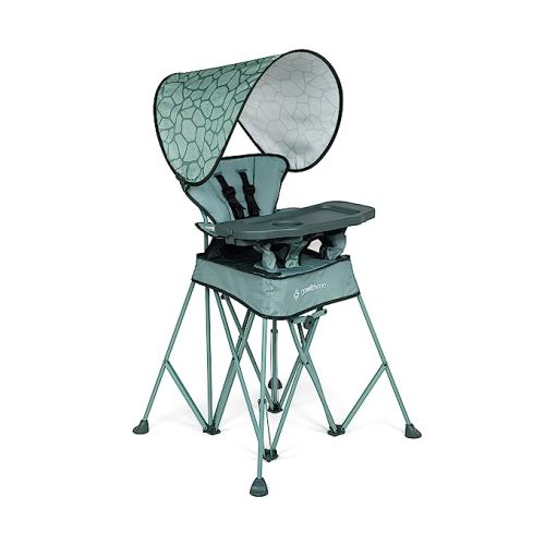 Baby Delight Go with Me Uplift Deluxe Portable High Chair | Travel High Chair | Sun Canopy | Indoor and Outdoor | Green Garden