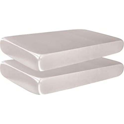 SnoozyBean 2 Pack Satin Crib Sheets Neutral Colors Great for Baby with Sensitive Hair and Skin Silky Fitted Crib Sheet for Standard Size Crib Mattress Unisex Toddler Sheets