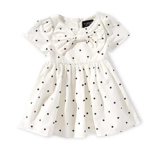 Bardot Baby Girls Cap-Sleeve Alice Polka-Dot Linen-Blend Minidress