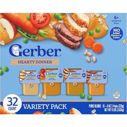 Gerber Stage 2 Baby Food, Nourishing Blends Tubs, Baby Puree, Variety Pack, 32PK, Chicken