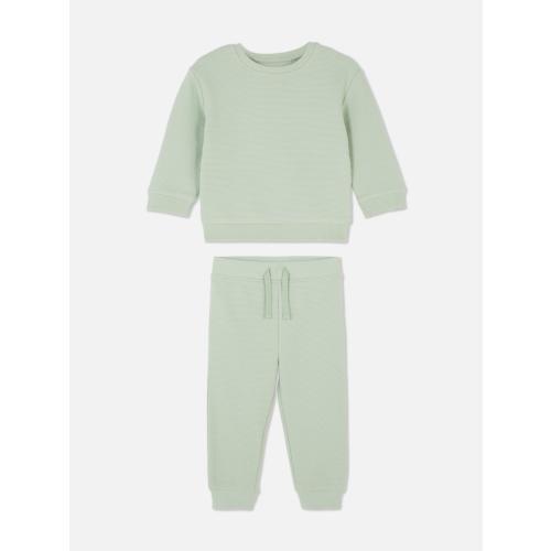 Textured Sweatshirt and Joggers Set