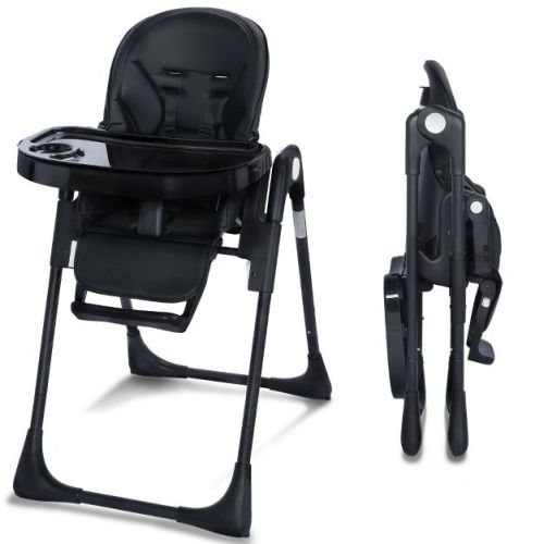 Kinder King Foldable High Chair for Baby, Toddler Eating Chair with Detachable Double Trays