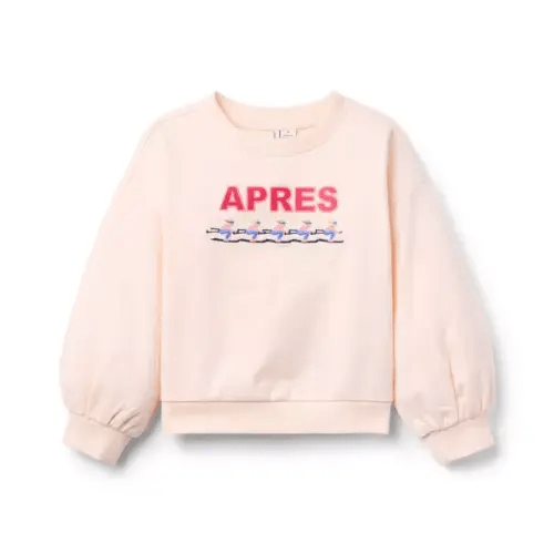 Girl Satin Pink Apres Sweatshirt by Janie and Jack