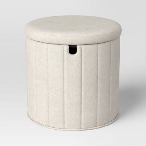 Folding Round Storage Ottoman Cream - Room Essentials™