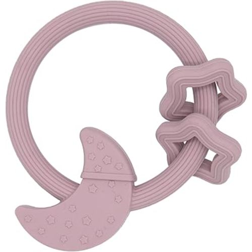 Silicone Baby Teething Toy, BPA Free Teether Ring for Babies, Lilac