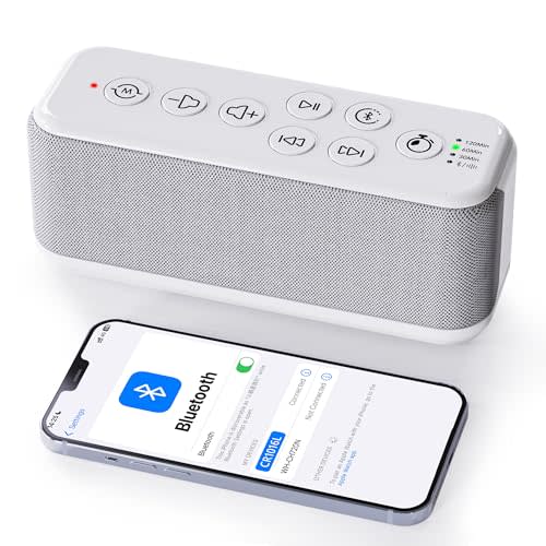 OnLyee White Noise Sound Machine with Bluetooth Speaker, 15 Soothing Sounds, Office Privacy & Noise Canceling, 3000mAh Rechargeable Battery, Auto-Off Timer & 8-Level Volume Ideal for Baby