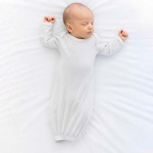 Baby Stripes Silver Lap Gown