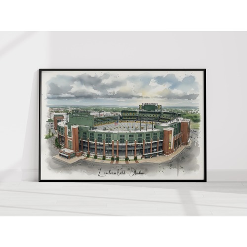 Lambeau Field Stadium Wall Art: Wisconsin Green Bay Packers NFL Football Print & Digital Download