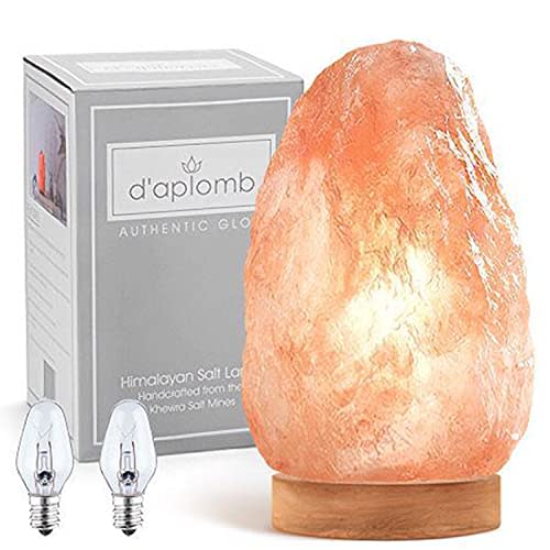100% Authentic Natural Himalayan Salt Lamp;Large Hand Carved Natural Chunk Pink Crystal Rock Salt from Himalayan Mountains; Dimmer Cord; 12 lbs