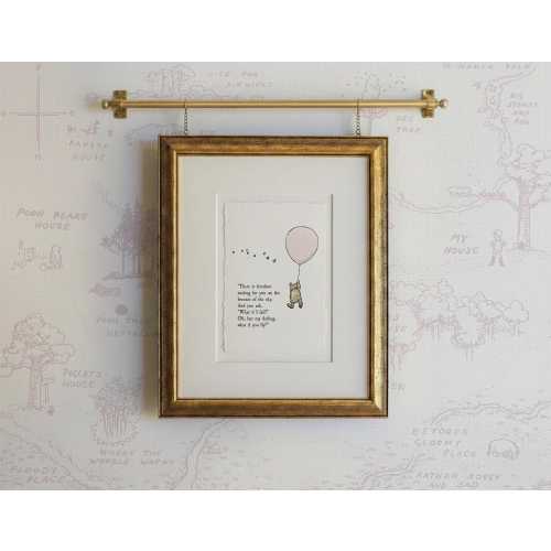 Winnie the Pooh Quote Print, Dusty Pink Nursery Illustration, What if I fall? What if you Fly