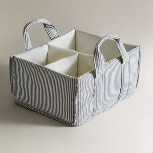 STRIPED BABY CLOTHES ORGANIZER WITH HANDLE