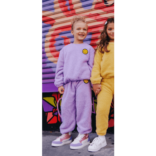 Bright Smiley Fuzzy Set Lavender
