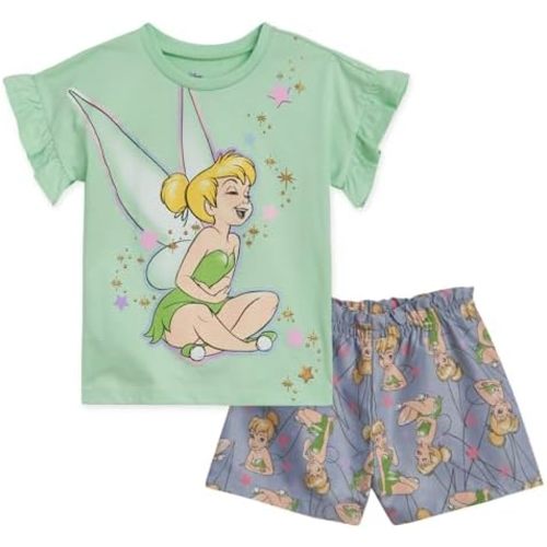 Disney Floral T-Shirt and Chambray Shorts Outfit Set Infant to Big Kid Sizes (12 Months - 14-16)