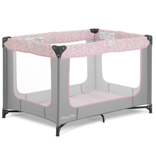 Dream on Me Zodiak Portable Playard with Carry Bag & Shoulder Strap, Grey/Pink, Unisex