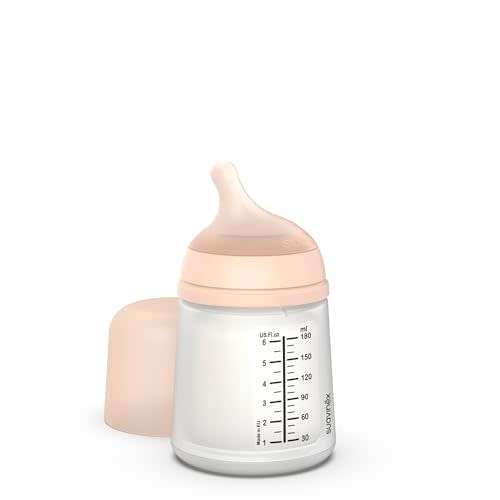 Suavinex Zero Zero Anti Colic Baby Bottle, 6 Oz, Fair, 1-Pack | Minimizes Bottle Rejection and Nipple Confusion, Perfect for Breastfeeding and Combo Feeding, Adaptable Flow, BPA-free