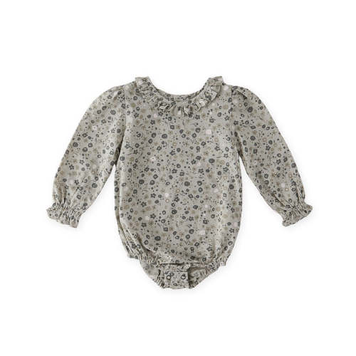Woven Flutter Neck One-Piece - Forget Me Not