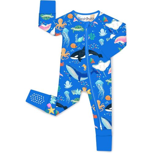 babee Reshinee Bamboo Viscose Baby Footie Pajama, Zipper Sleeper Boys Girls