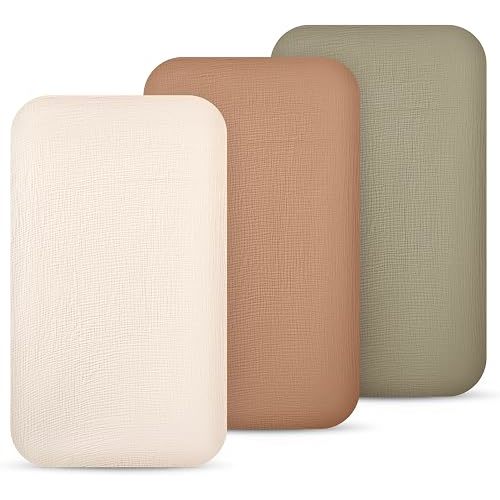 lulumoon Muslin Bassinet Sheets 3Pack: Fitted Most Bedside Sleeper Mattress