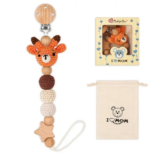 Pacifier Clip, Cute Animal Pacifier Holder Clip for Boys and Girls, Most Pacifiers, Baby Teethers, Baby Shower and Baby Essentials(Deer)