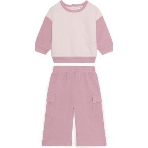 Quilted Fleece Sweatshirt & Sweatpants Set