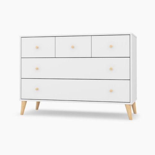 dadada Austin 5-Drawer Dresser - White/Natural