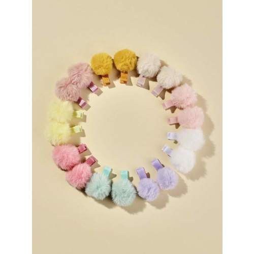 18pcs Baby PomPom Decor Hair Clip For Daily Life Love Valentine | SHEIN USA