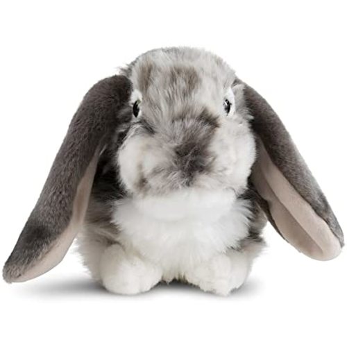 Living Nature Grey Dutch Lop Eared Rabbit , Realistic Soft Cuddly Bunny Toy, Naturli Eco-Friendly Plush, 10 Inches