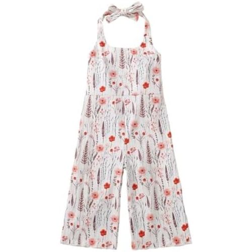 Infant Toddler Baby Girl Romper Jumpsuit Sleeveless Halter Floral One Piece Outfit Overall Pants Summer Clothes