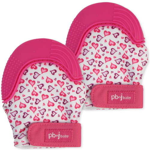 Teethee Mitt - Hearts - 2 Pack