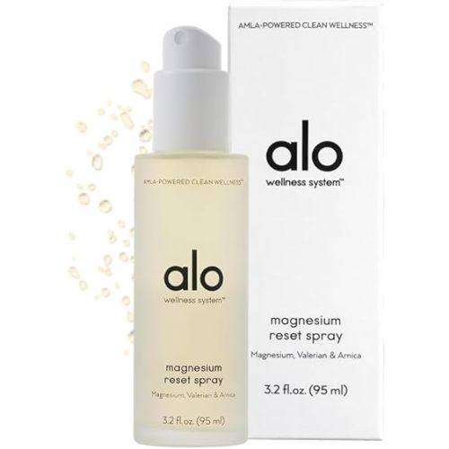 ALO Magnesium Oil Spray | Sleep & Relaxation + Muscle Recovery | Fast-Absorbing Magnesium with Valerian Root, Arnica & Essential Oils | Non-Sticky Body & Pillow Mist | 3.2 oz