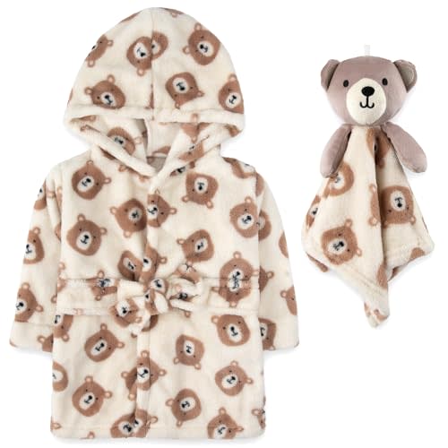 Baby Robe Set for Boys & Girls 0-9 Months - Hooded Robe & Lovey Gift Set