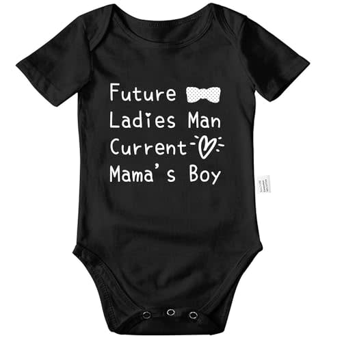 Qixiaccvk Future Ladies Man Current Mama's Boy Bodysuit, Gender Neutral Baby Clothes, Infant Short Sleeve Jumpsuit Outfits