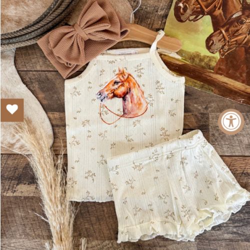 Horse Desert Floral Short Set- Baby/Toddler – theFRINGEDpineapple