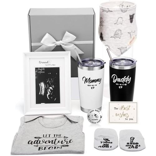 Chuarry 10 Pcs New Parents Gift Set Baby Shower with Tumbler, Classic, Gray