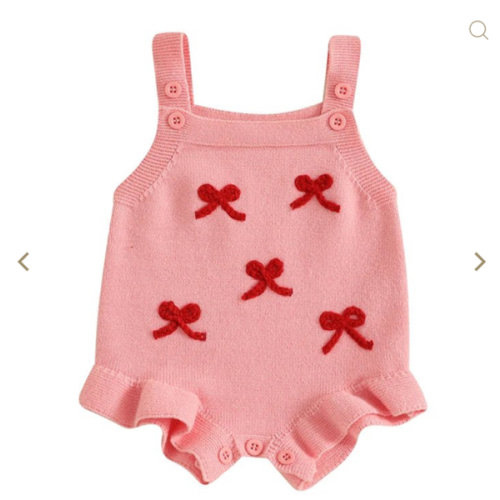 Bows and Buttons Knit Romper