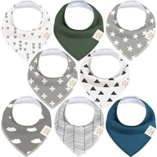 8-Pack Organic Bandana Bibs