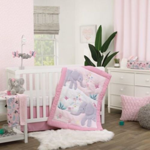 carter's® Floral Elephant 3-Piece Crib Bedding Set in Pink - PINK - CRIB SET
