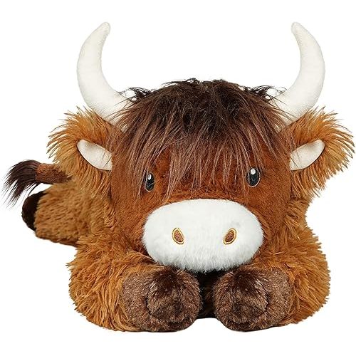 4 lbs Weighted Stuffed Animals, Cute Highland Cow Stuffed Animals-Weighted Cow Plush Toy Gifts for Kids,Adults,Boys and Girls (21inch)