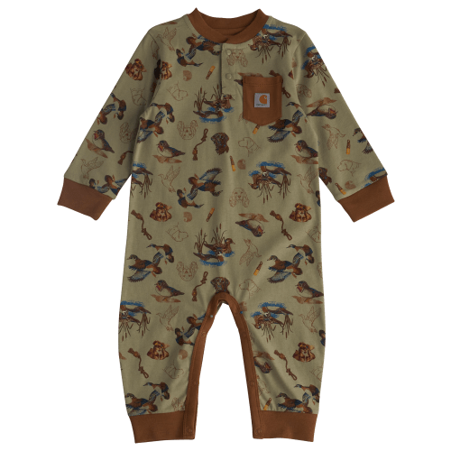 Carhartt Duck Print Long-Sleeve Bodysuit for Babies - Tea - 9 Months