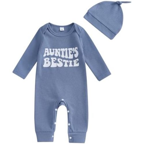 Aunties Bestie Baby Clothes Gender Neutral Unisex Newborn Boy Girl Ribbed One-Piece Solid Jumpsuit Romper Outfit