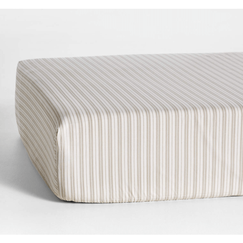 Frenchie Natural Taupe 100% Organic Cotton Baby Crib Fitted Sheet by Leanne Ford