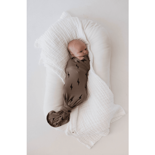 Bamboo Swaddle | Black & Brown Lightning Bolt