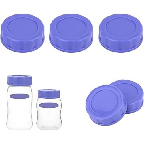 3pcs Baby Bottle Caps Compatible with Pigeon & Lansinoh Bottles, Travel and Storage Bottle Lids Covers Replacement (Purple)