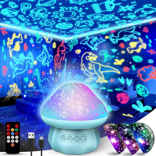 ATOPDREAM Night Light Star Projector for Kids, Starry Projector Light for Kids Room, Dinosaur Toys for Boys Age 3 4 5 6 7, Birthday Gifts for 3-12 Year Old Boys Girls, Bedroom Decor