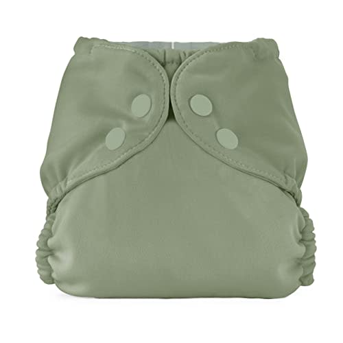 Esembly Cloth Diaper Cover - Reusable Swim Diaper, Waterproof, Breathable - Adjustable Outer Layer Over Absorbent Inner for Blowout Protection - Aloe, Size 2 (18-35lbs)