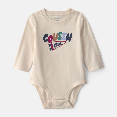 Baby 'Cousin Club' Long-Sleeve Graphic Bodysuit - Cream | Carter’s Oshkosh Canada
