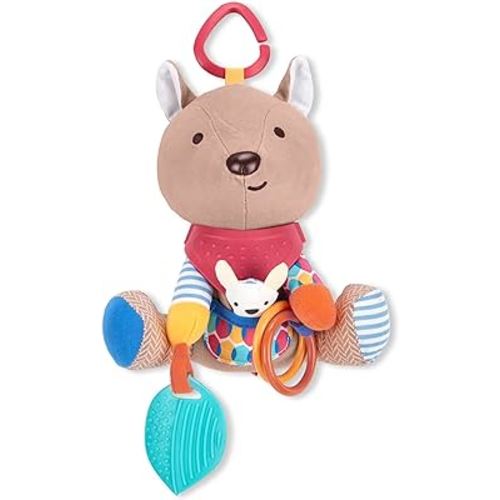 Skip Hop Bandana Buddies Baby Activity and Teething Toy with Multi-Sensory Rattle and Textures, Kangaroo