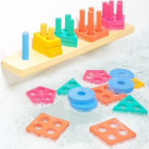 Tub Works Splash, Stack & Sort Shape Sorter & Stacking Toddler Bath Toy