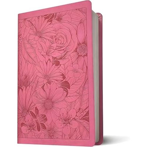 NLT Large Print Premium Value Thinline Bible, Filament-Enabled Edition (LeatherLike, Garden Pink)