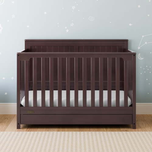 Graco Hadley 5-in-1 Convertible Baby Crib with Drawer, Espresso